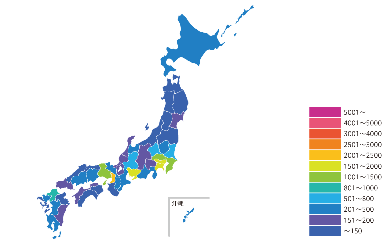 2023年6月末現在の特定技能外国人材 都道府県別居住人数